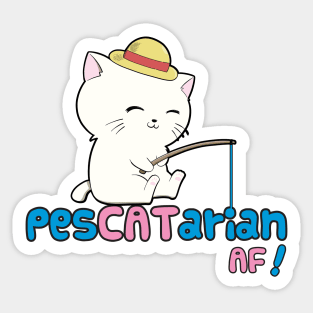 PesCATarian AF! Cute Pescatarian Cat Sticker